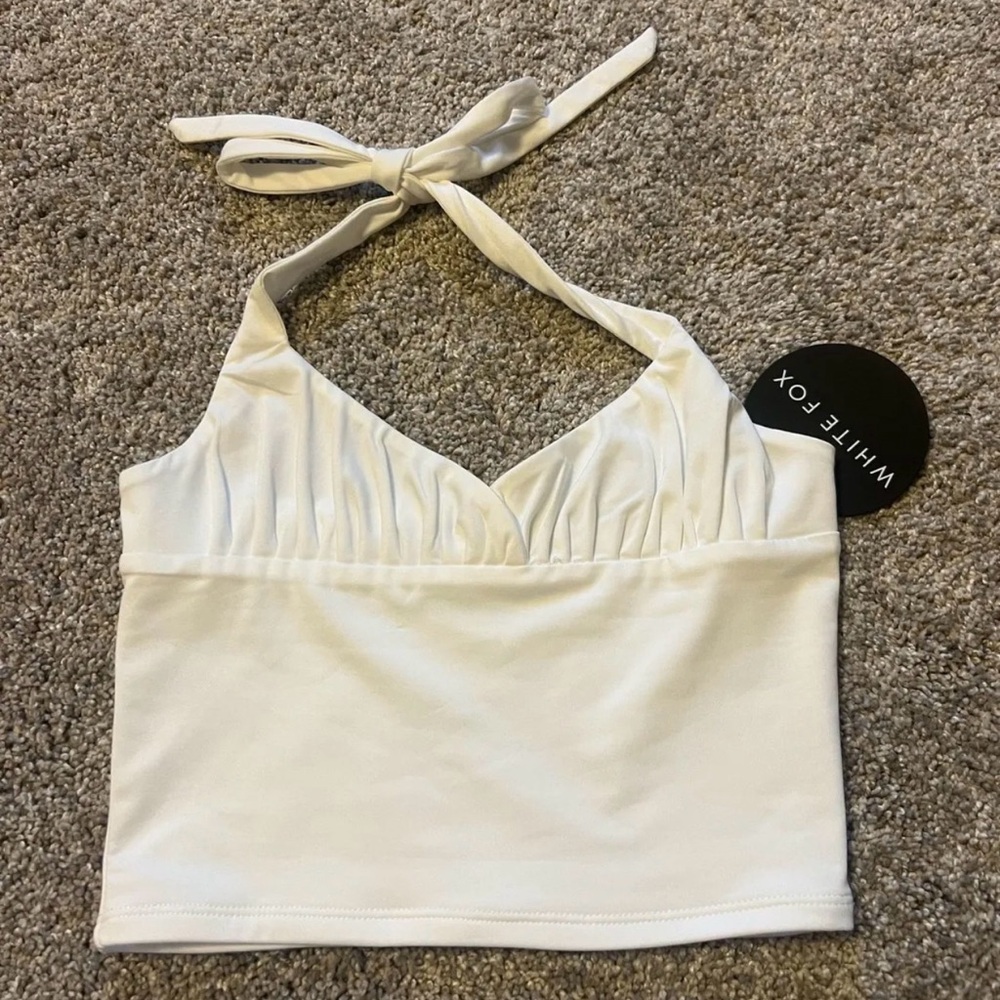 White fox halter top